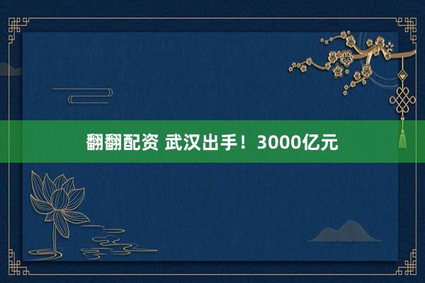 翻翻配资 武汉出手！3000亿元
