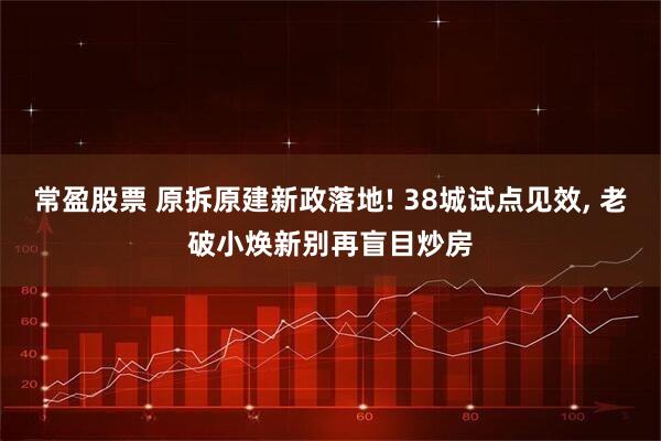 常盈股票 原拆原建新政落地! 38城试点见效, 老破小焕新别再盲目炒房